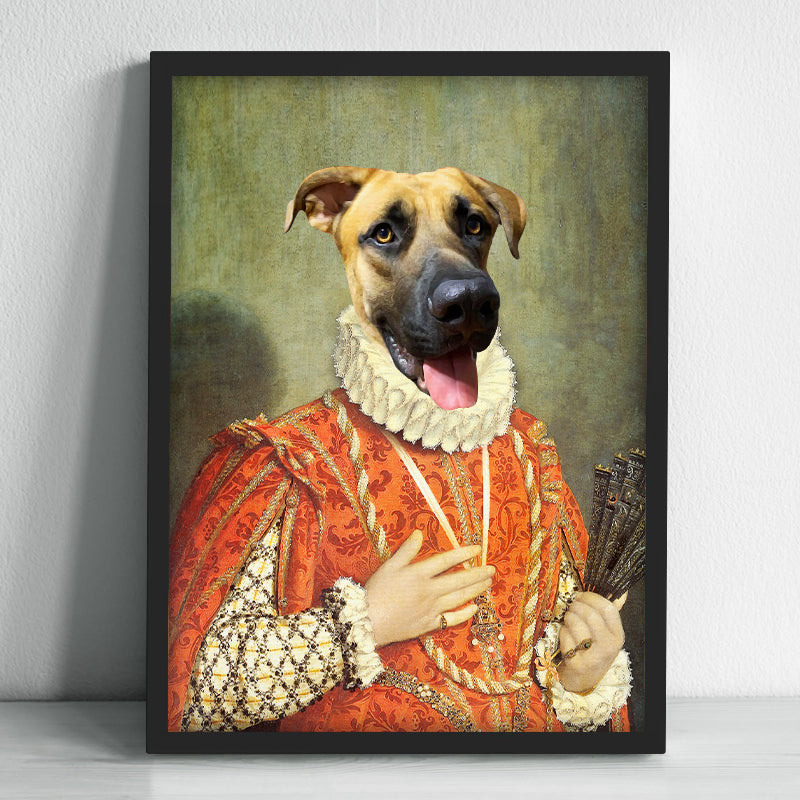 Pet Renaissance Royal Portrait Canvas Custom Personalized The Dame Pet Portrait Painting - OARSE