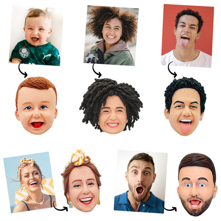 Fully Customizable 2 Person Personalized Bobbleheads from Photo - OARSE