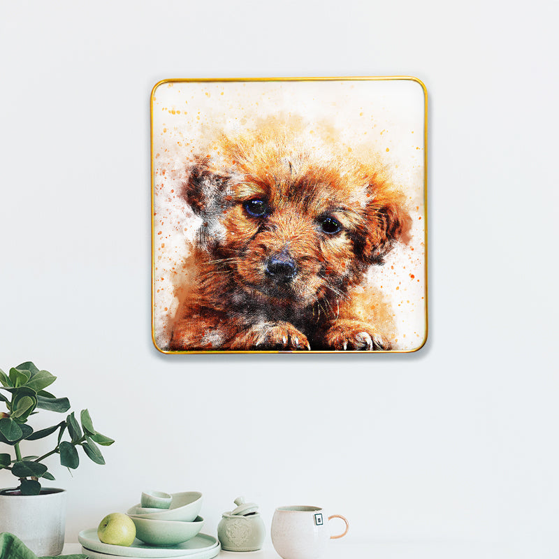 Custom Pet Portrait Watercolor Canvas Art Print of Your Dog Portrait - OARSE