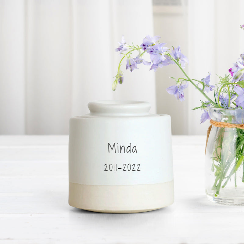 Custom Ceramic Pet Urn with Name Personalized Memorial Cremation Keepsake for Ashes - OARSE
