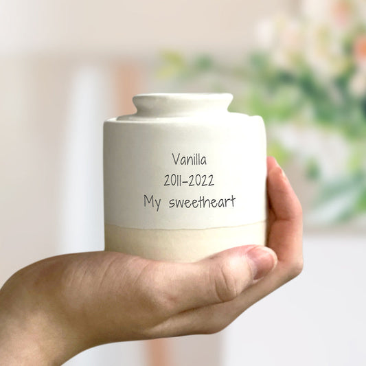 Custom Ceramic Pet Urn with Name Personalized Memorial Cremation Keepsake for Ashes - OARSE
