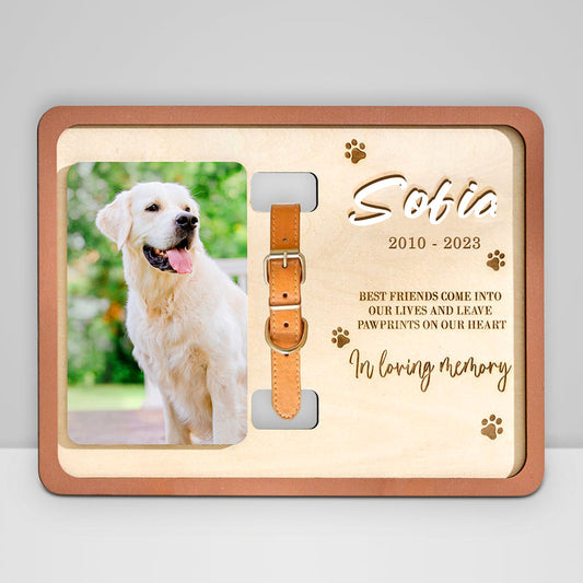 Custom Dog Remembrance Picture Frame with Collar Personalized Cat Memorial Frame For Pet Lovers - OARSE