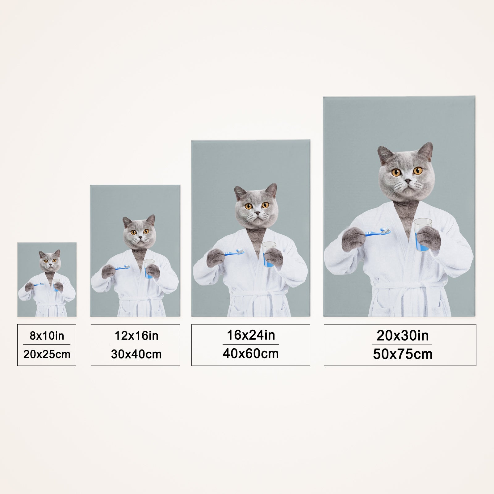 Custom Pet Canvas Personalized Bathrobe Dog Portraits Wall Art - OARSE