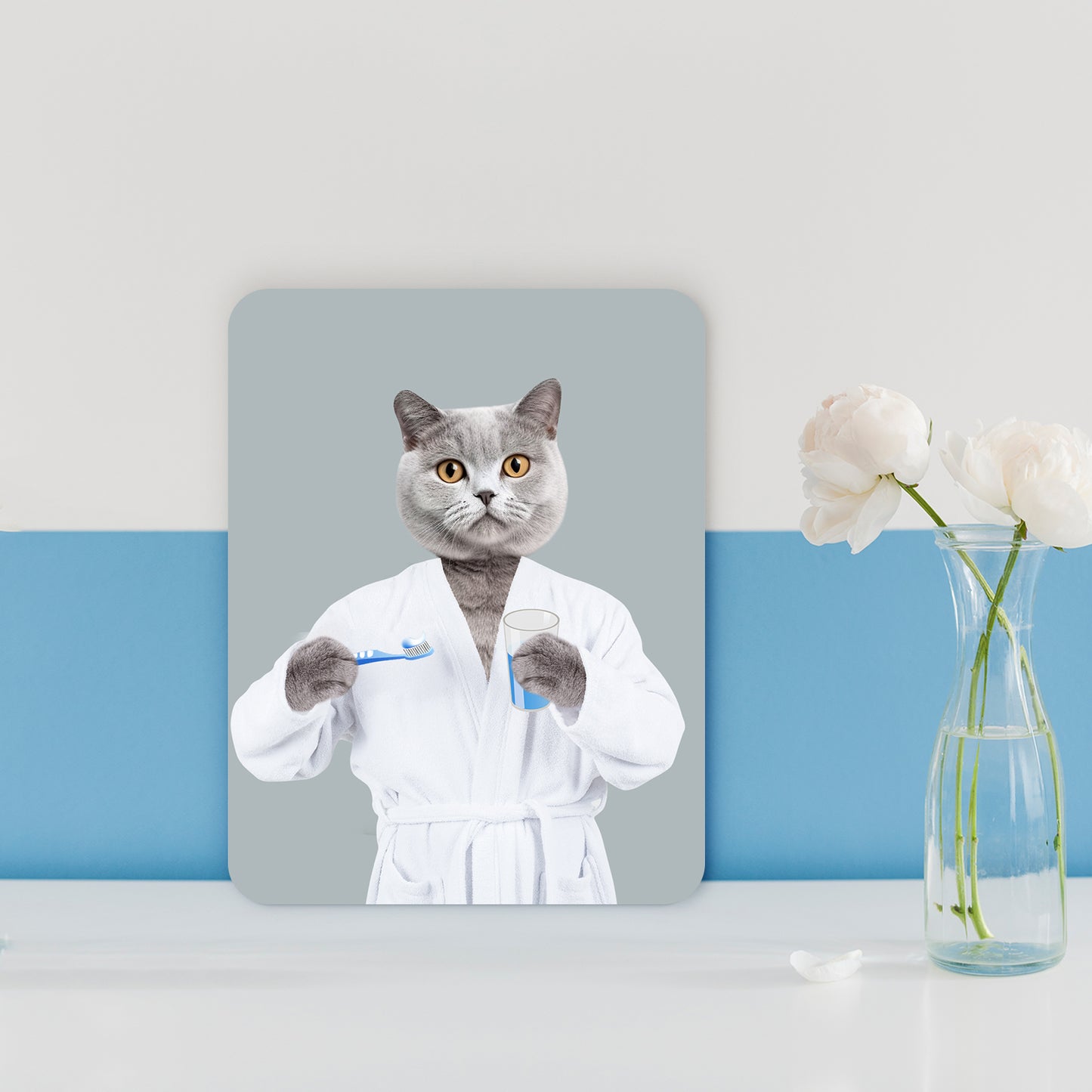 Custom Pet Canvas Personalized Bathrobe Dog Portraits Wall Art - OARSE