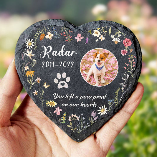 Custom Pet Memorial Stone with Photo Personalized Dog Grave Marker for Garden - OARSE