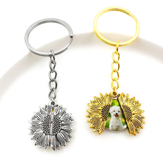 Custom Pet Photo Keychain - Sunflower - OARSE