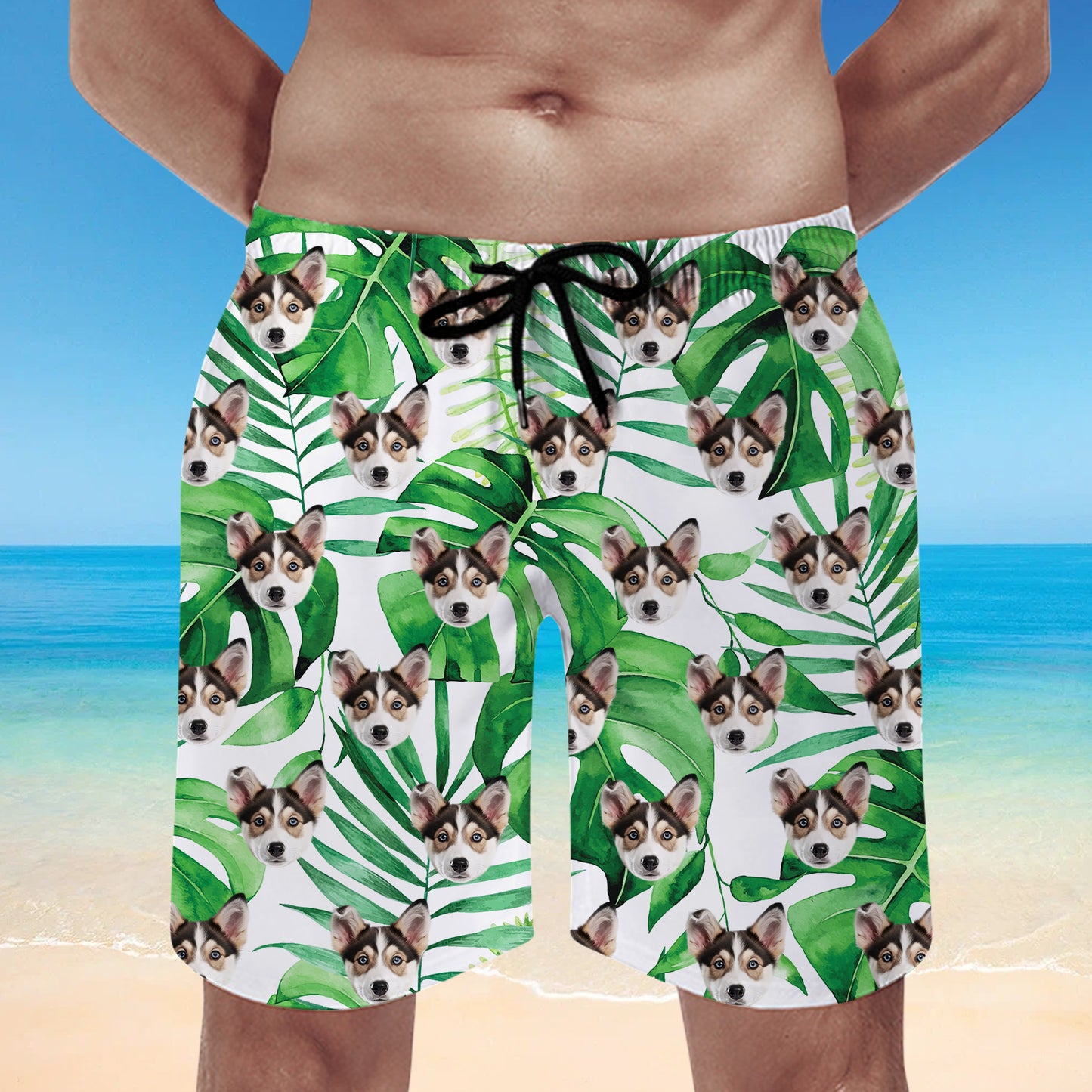 Custom Pet Photo Swim Trunks for Men - OARSE