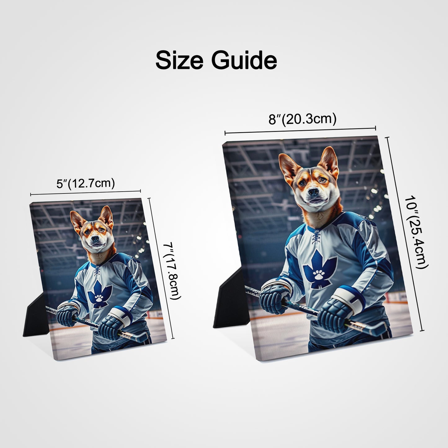 Custom Pet Portrait Standing Canvas - The Ice Player - OARSE