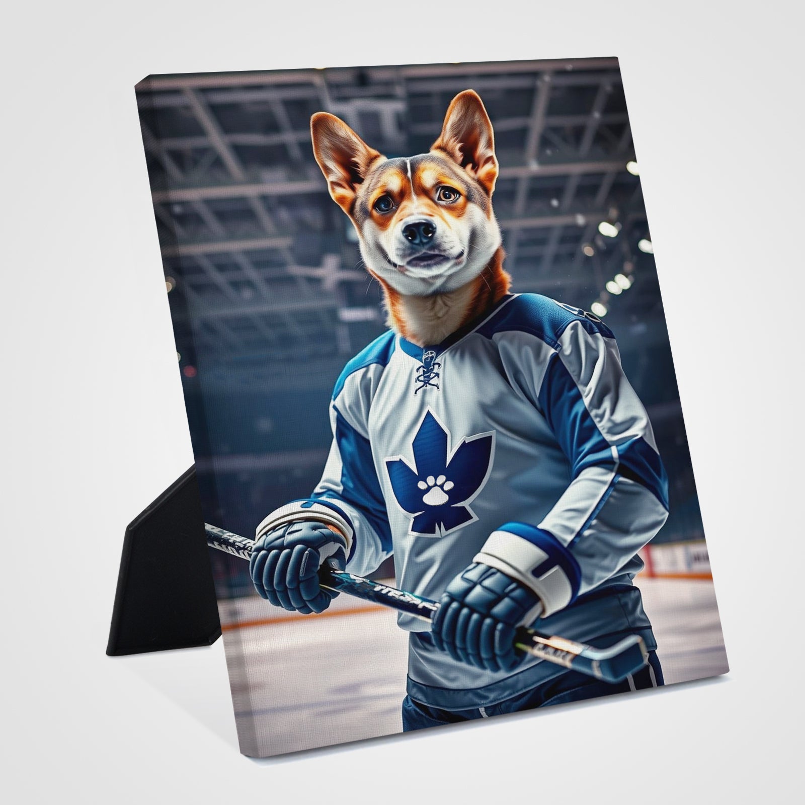 Custom Pet Portrait Standing Canvas - The Ice Player - OARSE