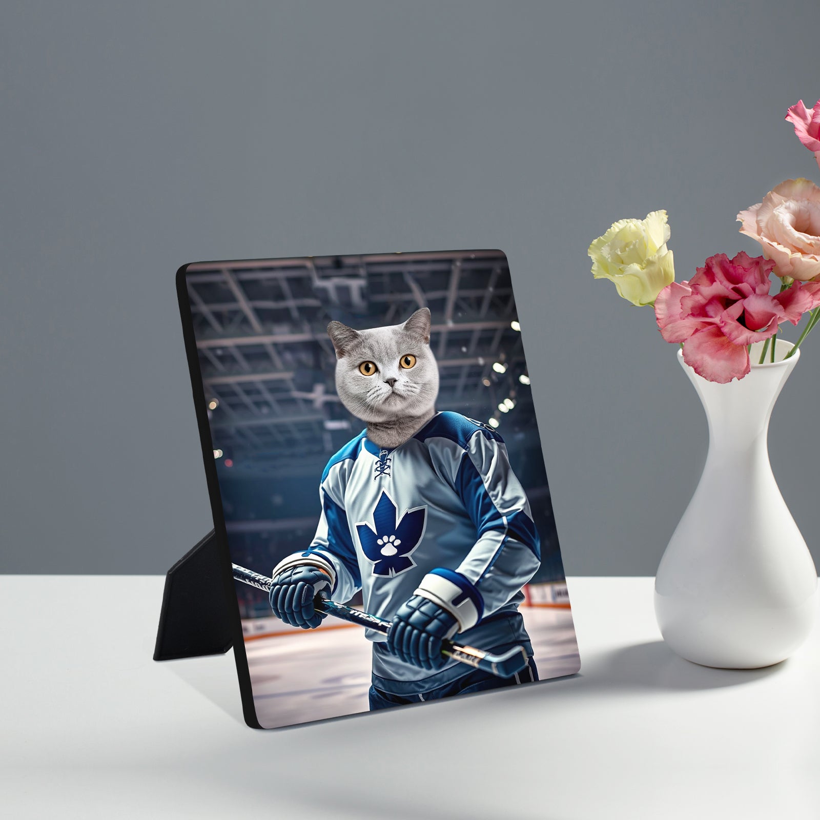 Custom Pet Portrait Standing Canvas - The Ice Player - OARSE