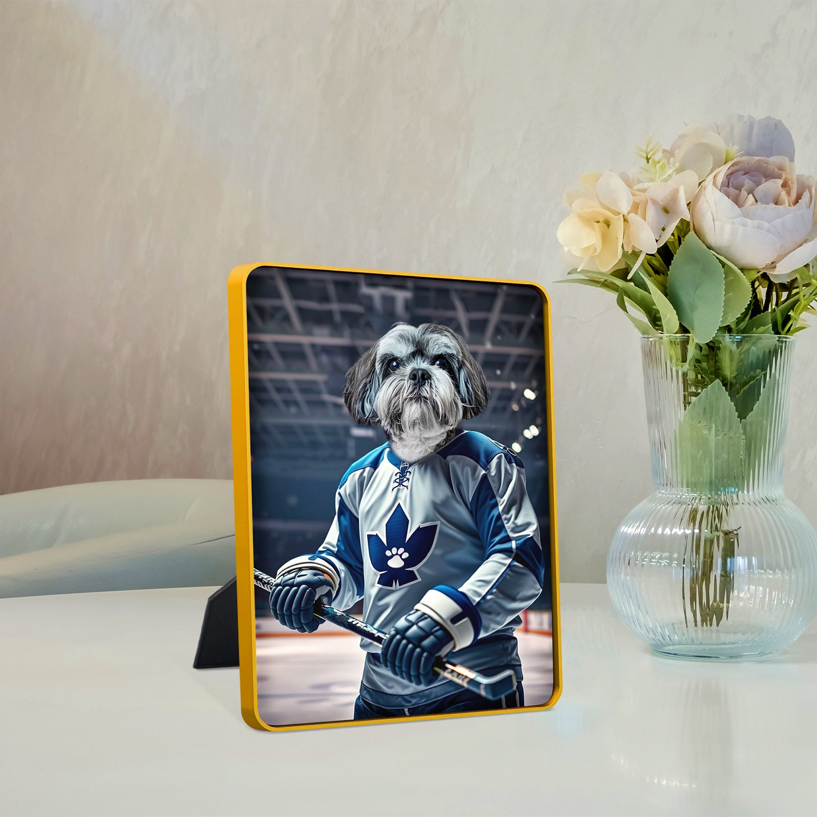 Custom Pet Portrait Standing Canvas - The Ice Player - OARSE