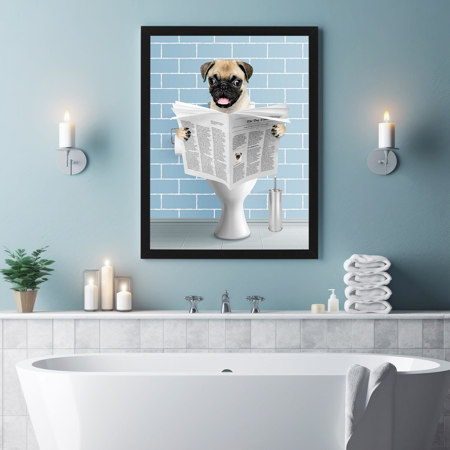 Custom Pet Portraits Canvas - Funny Pet Toilet Canvas - OARSE