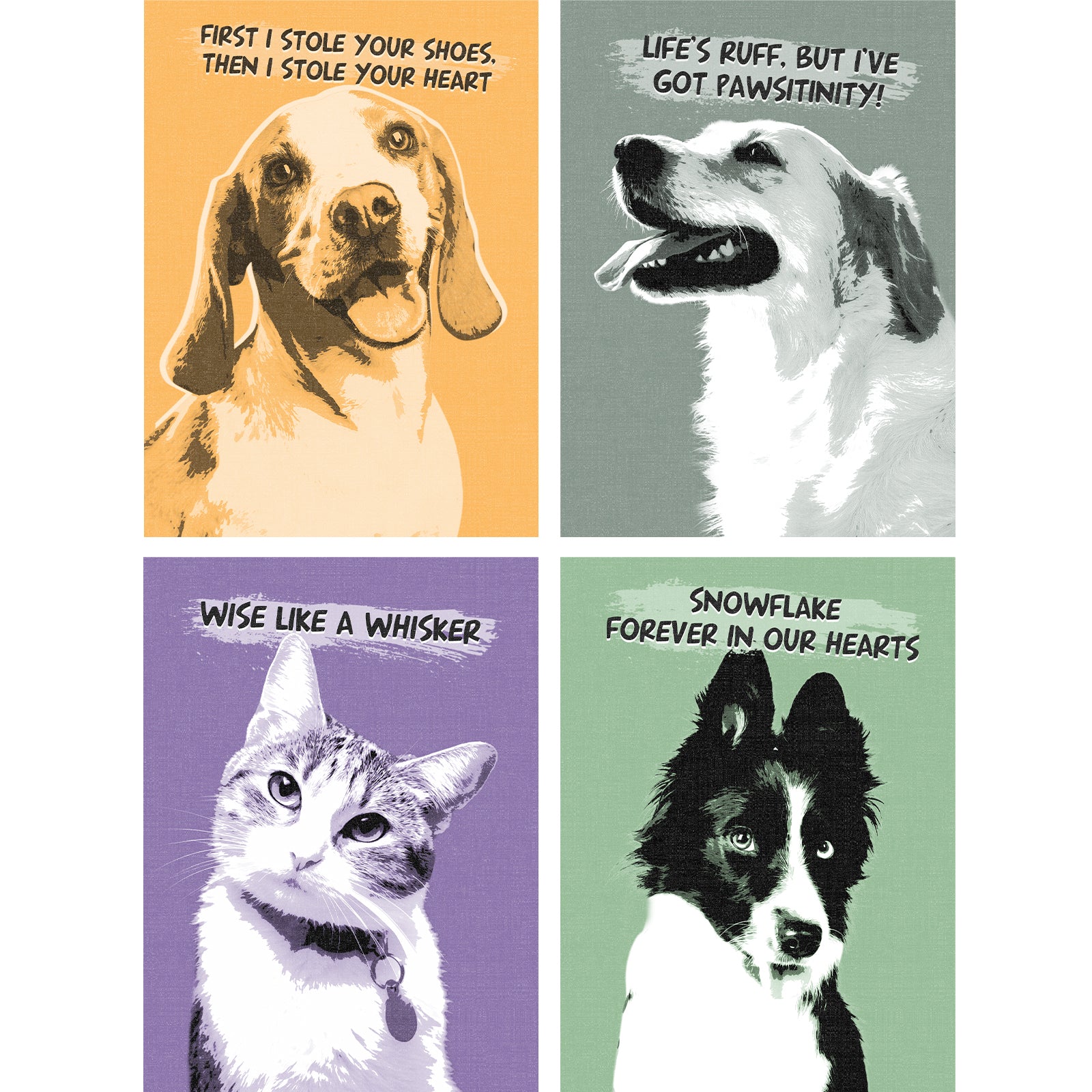 Custom Pop Pet Art Portrait Canvas Prints for Pet Memorial Gift - OARSE