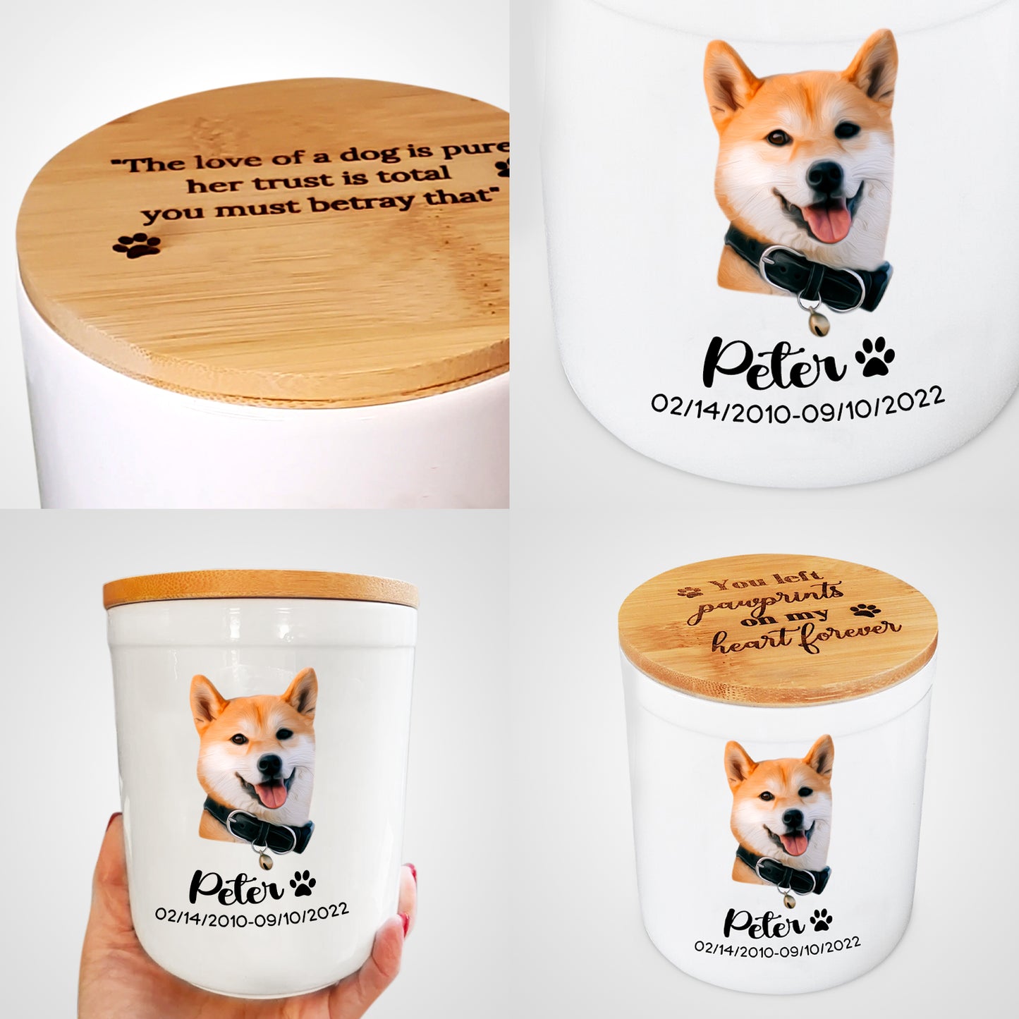 Custom Ceramic Pet Memorial Urns for Dog Ashes - OARSE