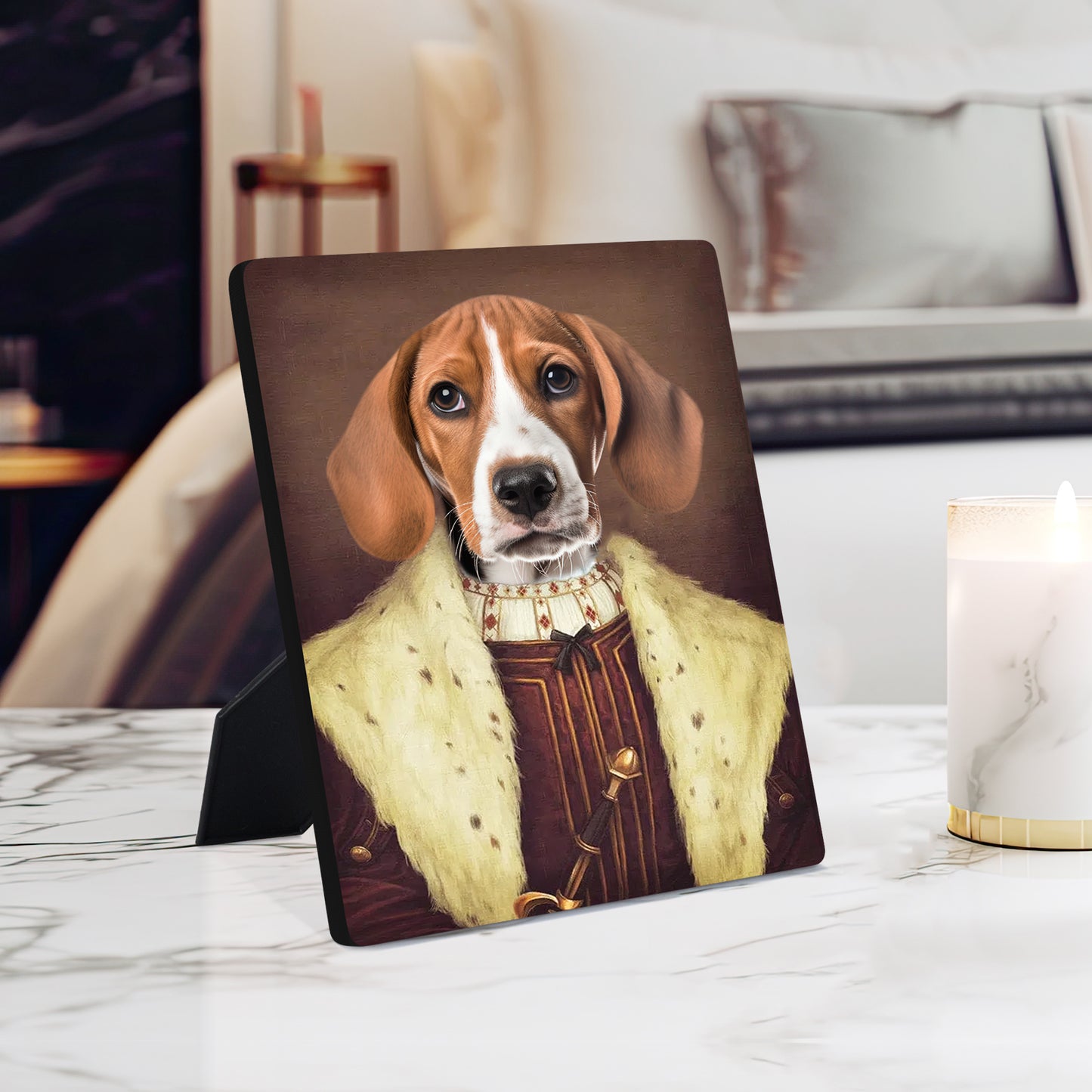 Custom Desktop Pet Portrait Canvas with Picture - The King - OARSE
