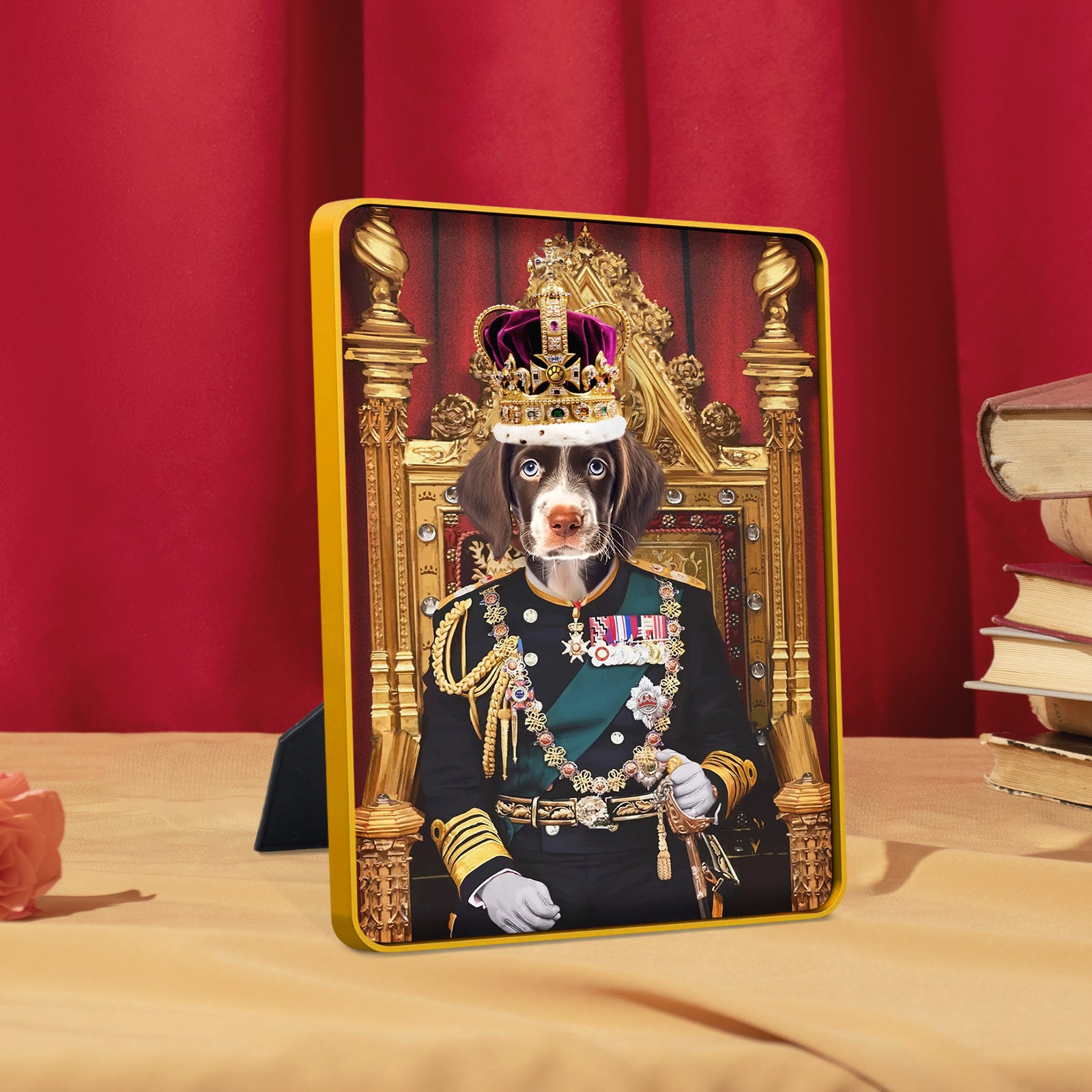 Custom Desktop Pet Portrait Canvas with Picture - The King - OARSE