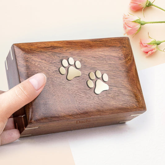 Custom Wooden Pet Ashes Box with Name Engraved Personalized Dog and Cat Urns - OARSE