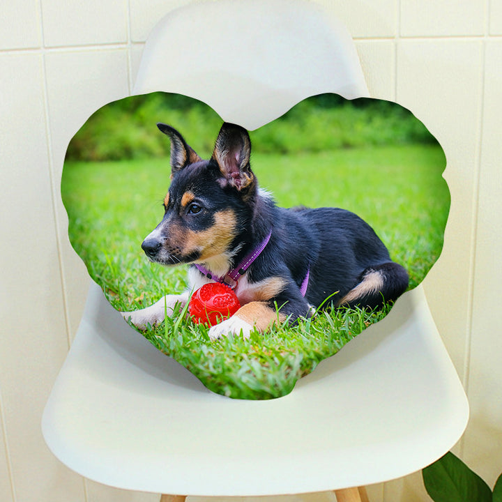 Customized Pet Heart Shaped Throw Pillow with Pet Portrait - OARSE