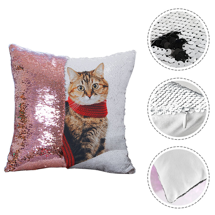 Customized Pet Reversible Sequin Pillow with Picture - OARSE