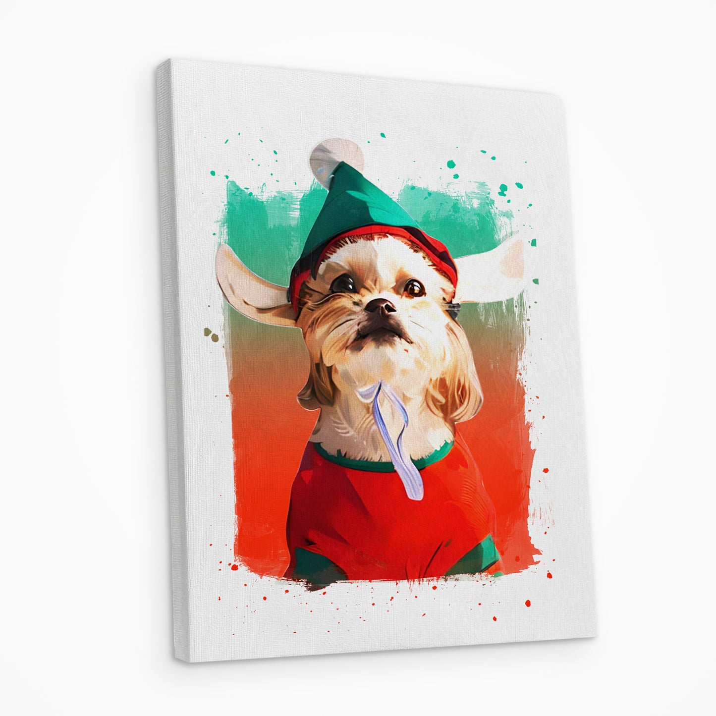 Custom Watercolor Pet Portrait Canvas Art from Your Dogs Cats Photo - OARSE