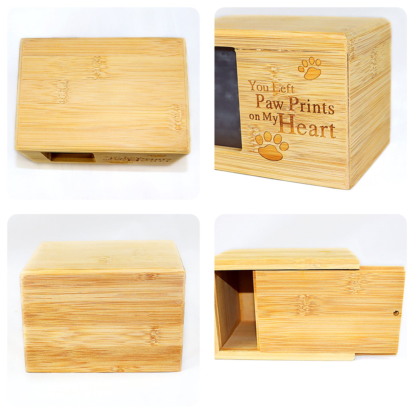 Personalized Wood Pet Cremation Urns with Photo for Ashes, Dog Memorial Keepsake Box - OARSE