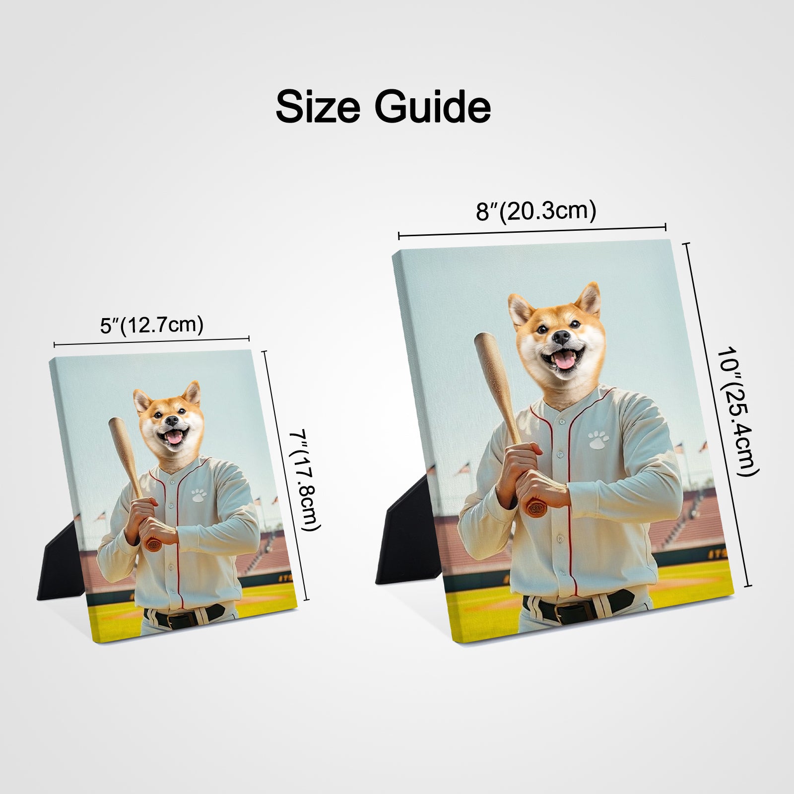 Personalized Desktop Pet Portrait Canvas - The Baseball Player - OARSE