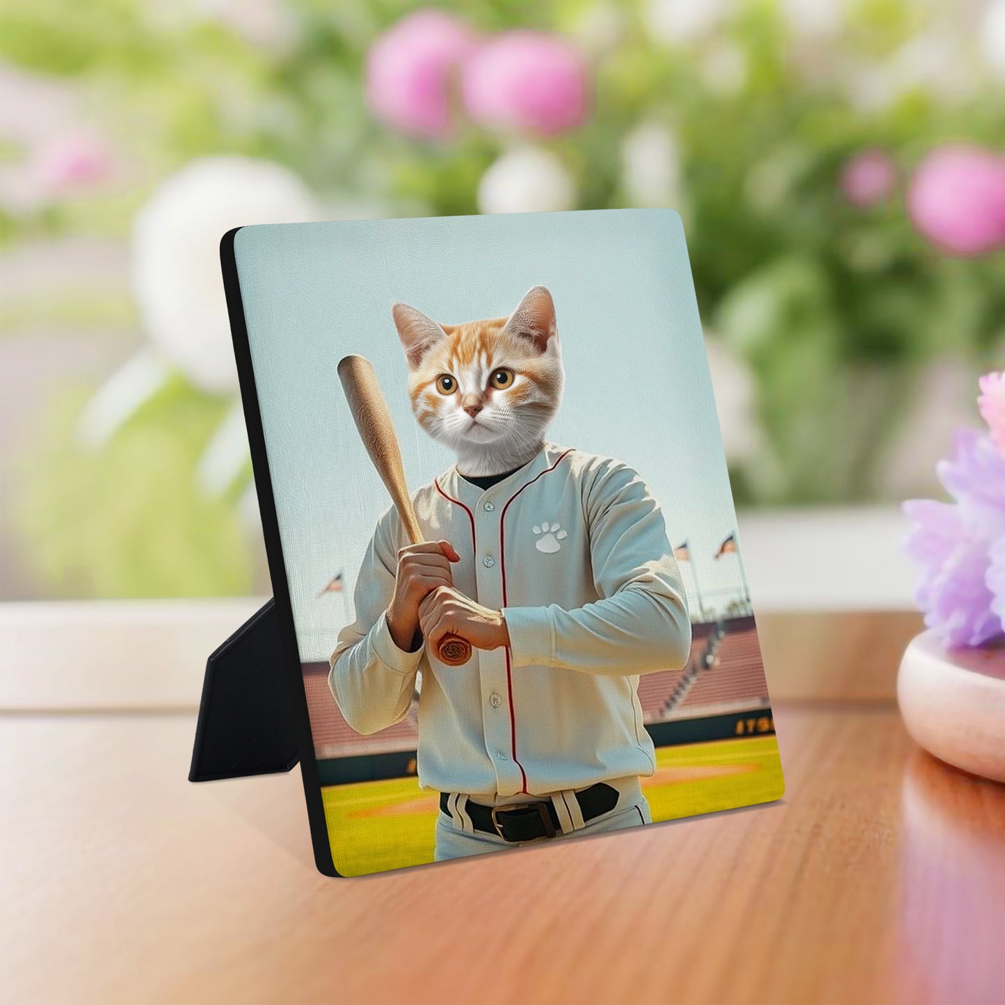 Personalized Desktop Pet Portrait Canvas - The Baseball Player - OARSE
