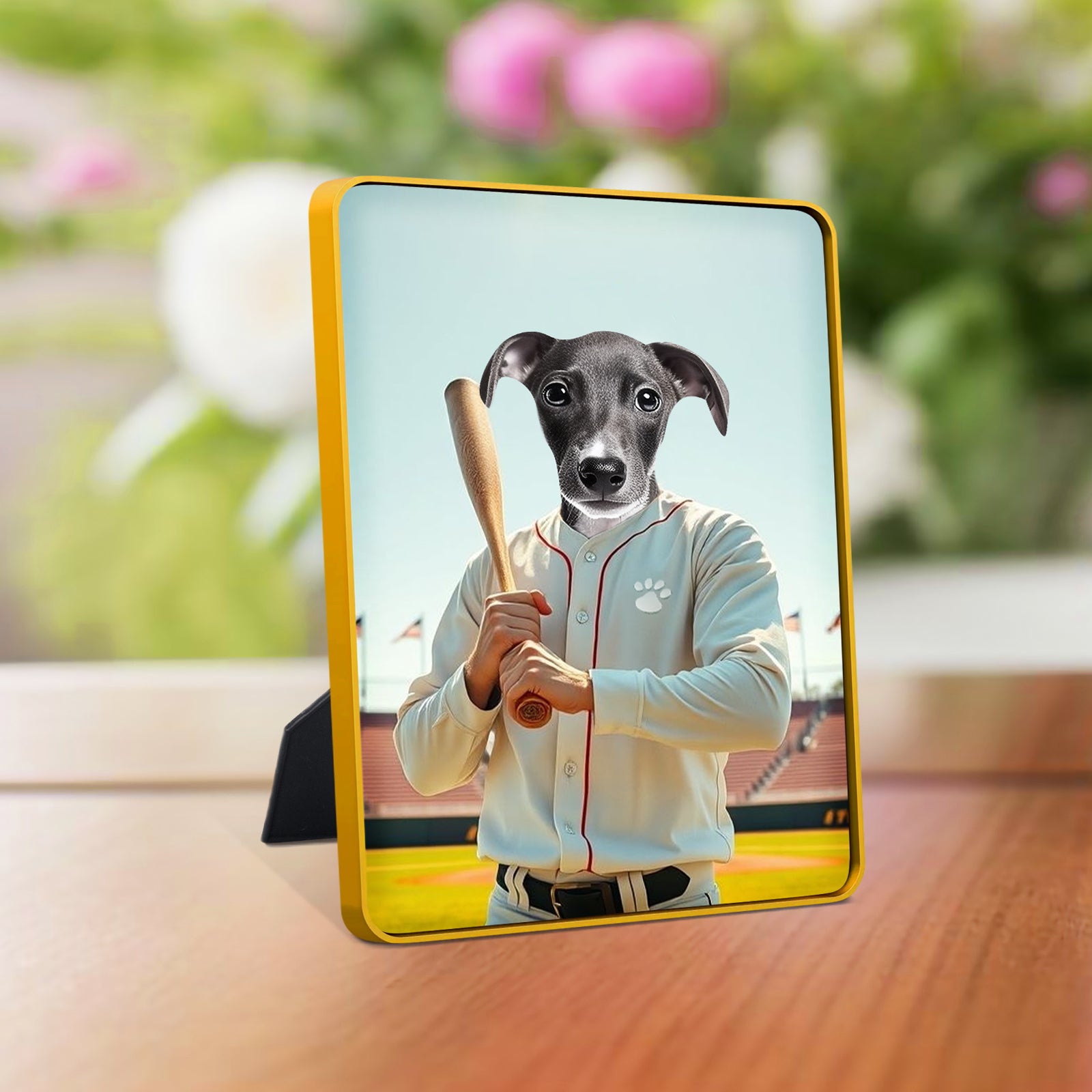 Personalized Desktop Pet Portrait Canvas - The Baseball Player - OARSE