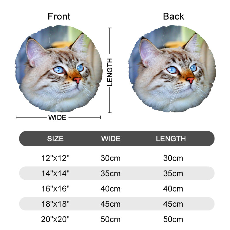 Custom Pet Picture Throw Pillows Personalized Dog Round Decorative Pillow - OARSE