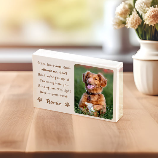 Personalized Pet Memorial Acrylic Photo Block - OARSE
