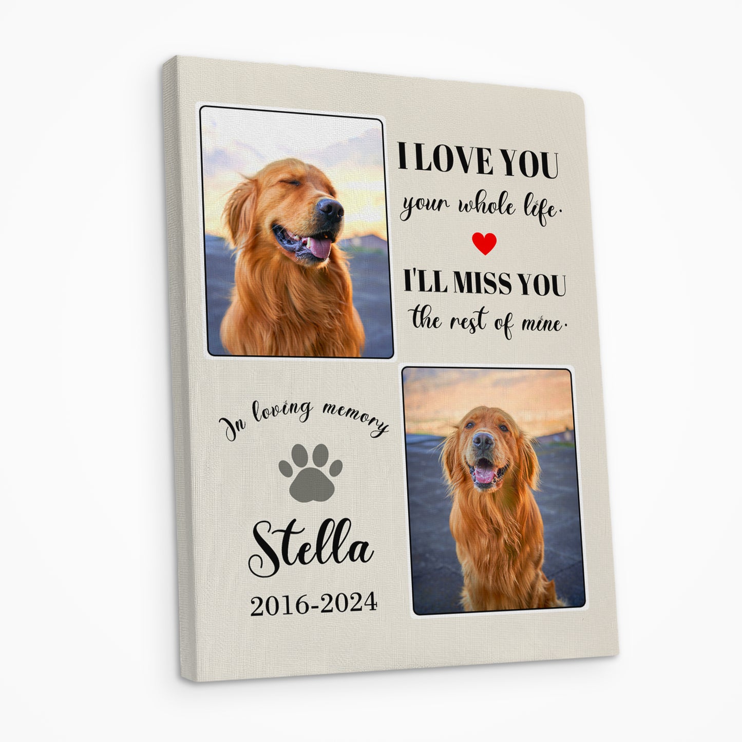 Personalized Pet Photo Memorial Canvas for Beloved Pets - OARSE