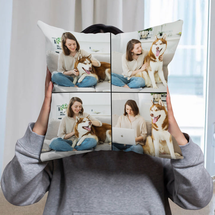 Personalized Pet Portrait Pillow Customized Square Travel Pillow - OARSE