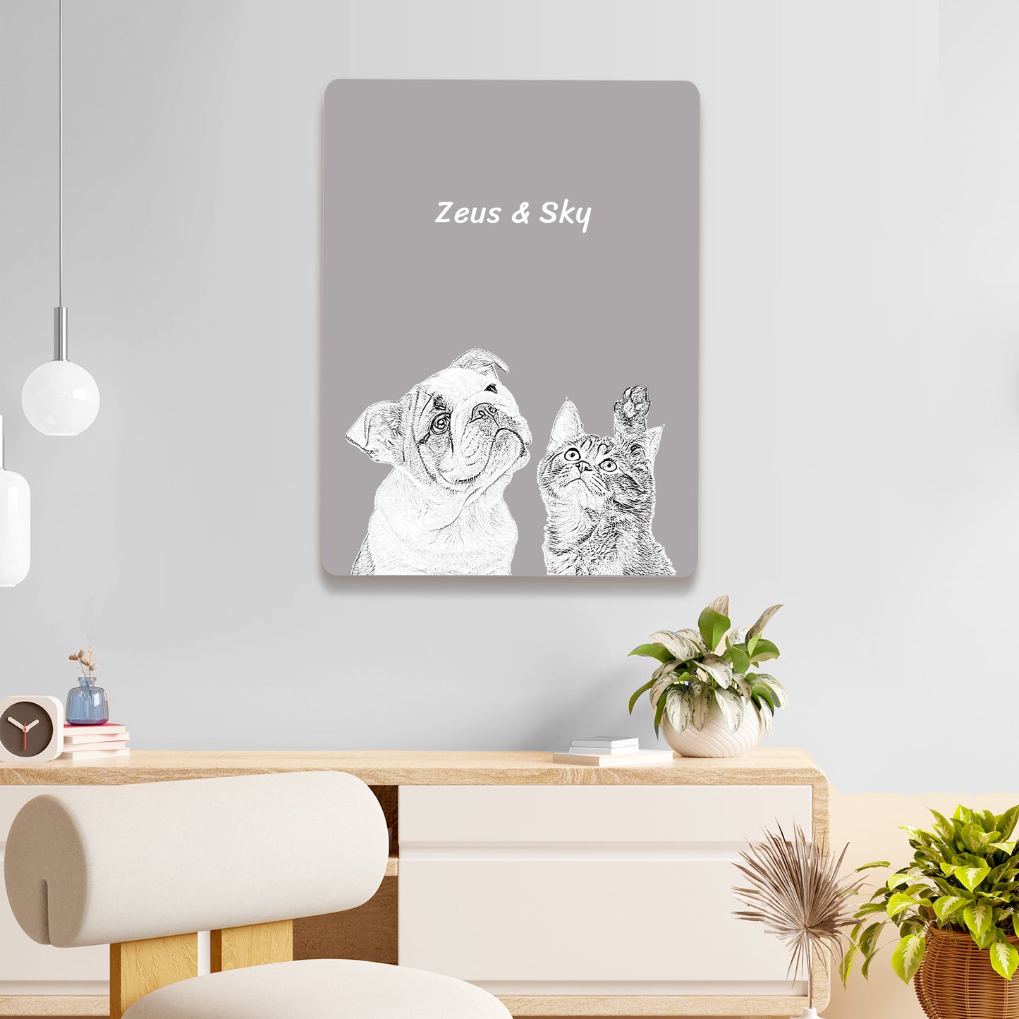 Personalized Sketch Pet Portrait Canvas from Photos - OARSE