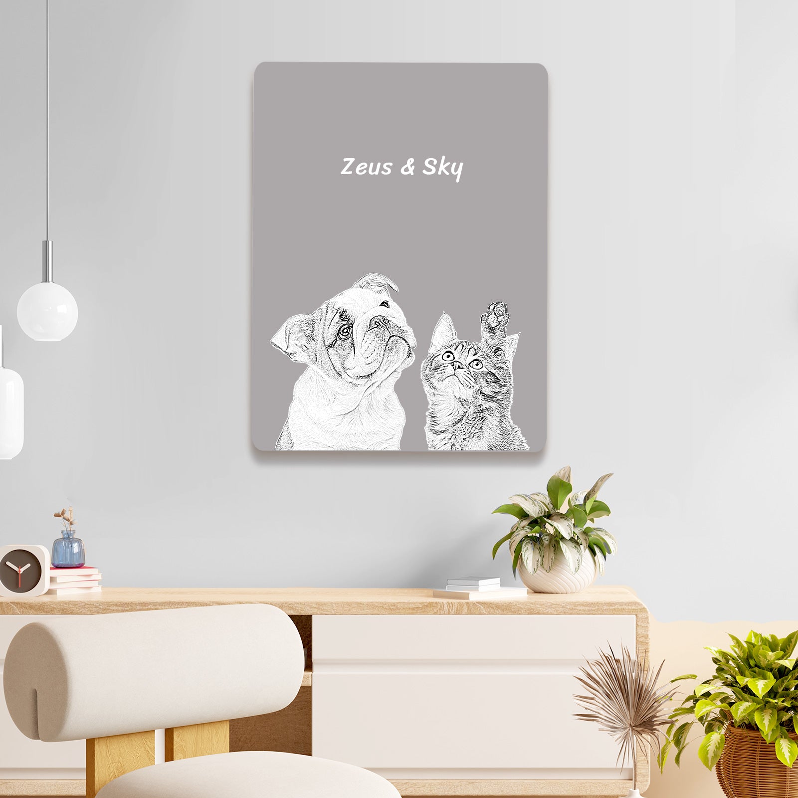 Personalized Sketch Pet Portrait Canvas from Photos - OARSE