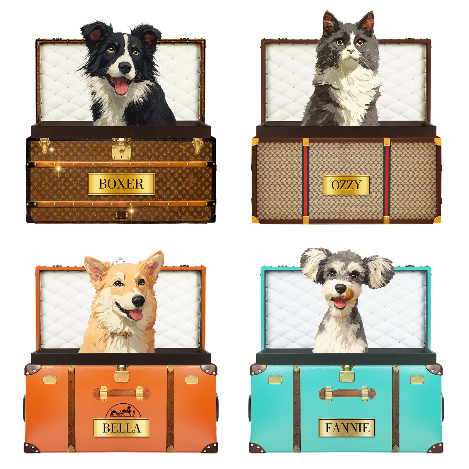Personalized Travel-themed Pet Portrait Canvas with Photo - OARSE