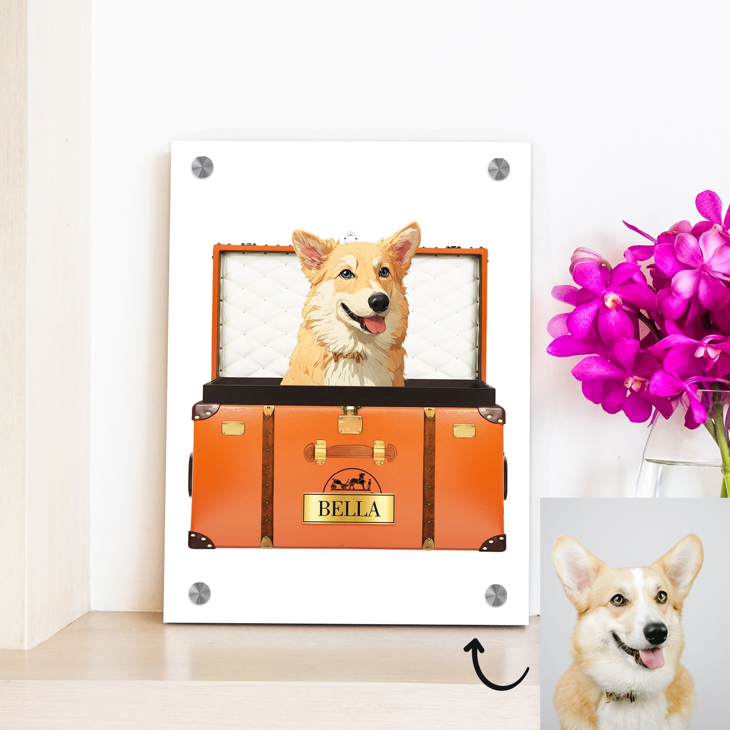 Personalized Travel-themed Pet Portrait Canvas with Photo - OARSE