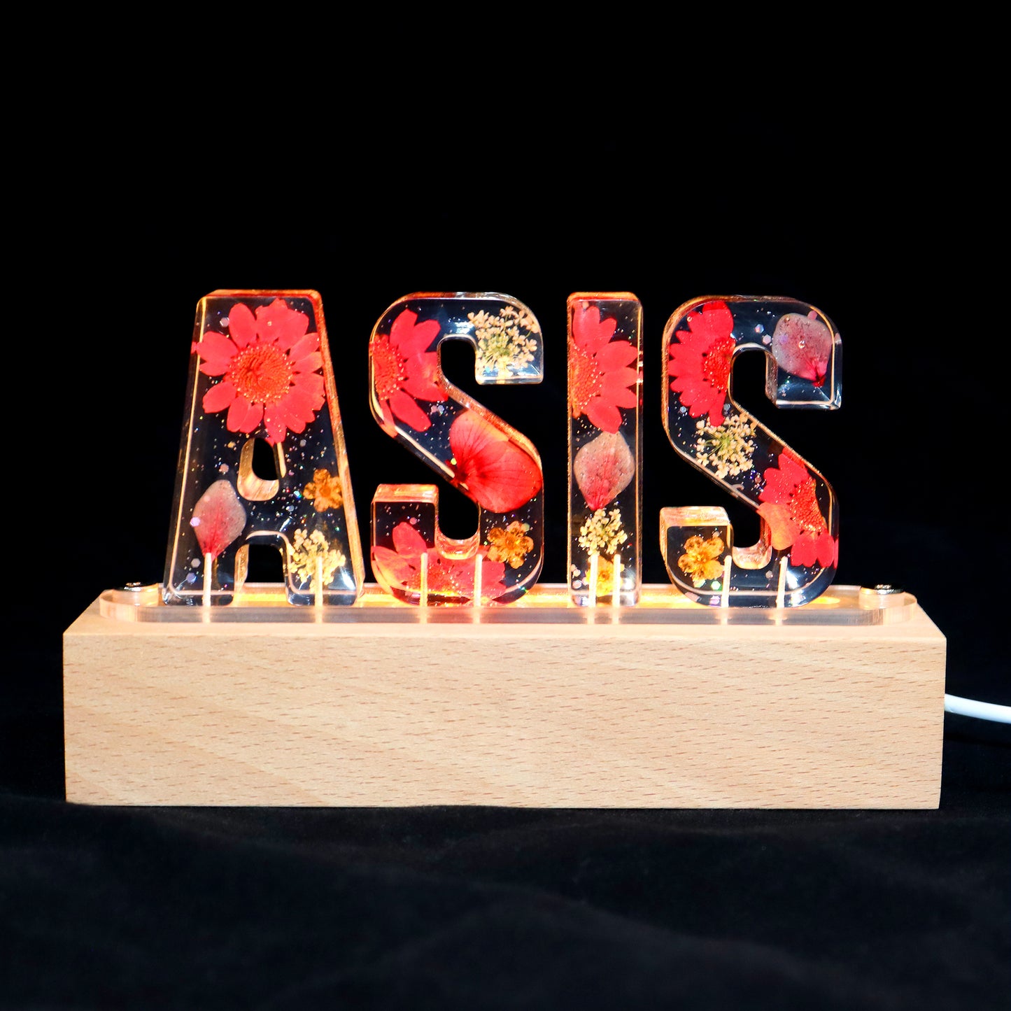 Personalized Dried Flower Resin Night Lamp for Home Lighting and Romantic Gifts - OARSE