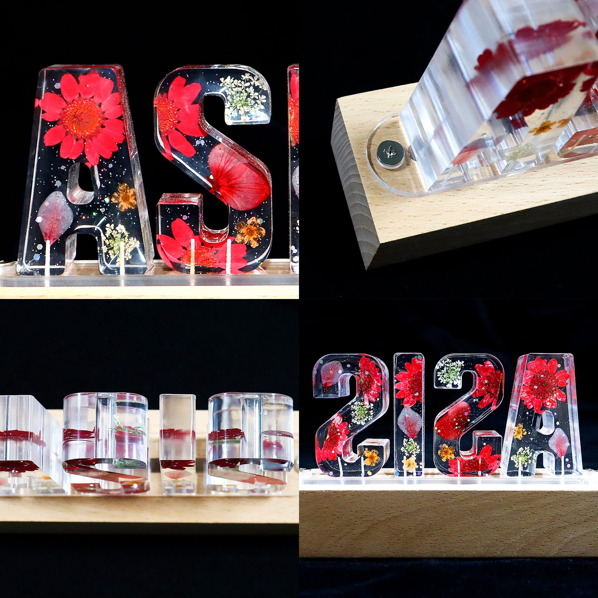 Personalized Dried Flower Resin Night Lamp for Home Lighting and Romantic Gifts - OARSE