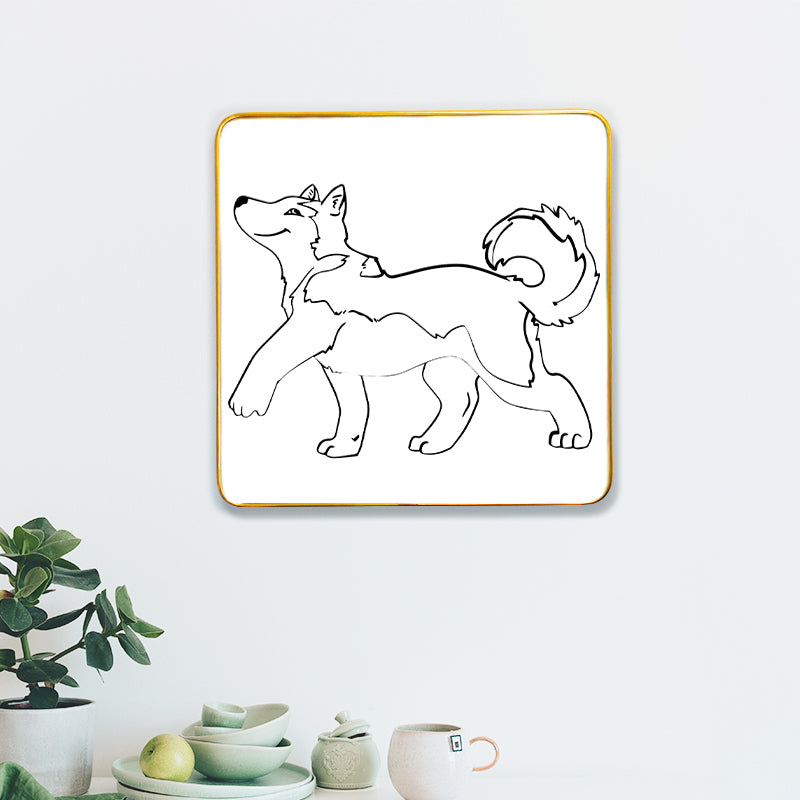 Custom Pet Portrait Line Art Canvas Made from Dog Photo Personalized Dog Memorial Gift - OARSE