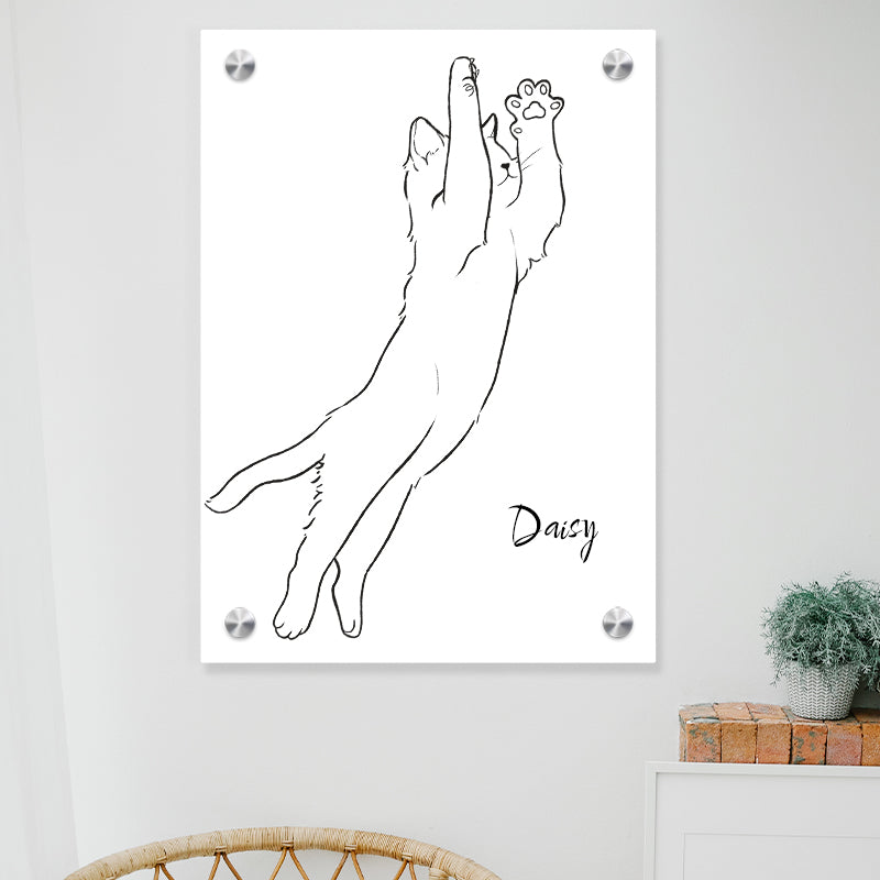 Custom Pet Portrait Line Art Canvas Made from Dog Photo Personalized Dog Memorial Gift - OARSE