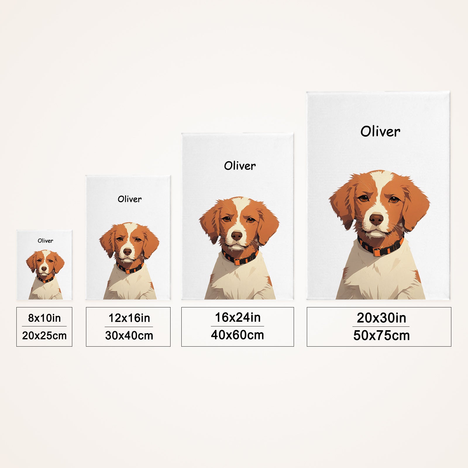 Pet Portraits Canva with Name Personalized Photo Wall Art - OARSE