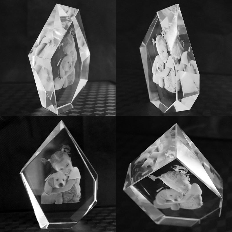 Personalized Pet 3d Crystal Photo Customized Prestige 3d Glass Picture Frames For Gift - OARSE