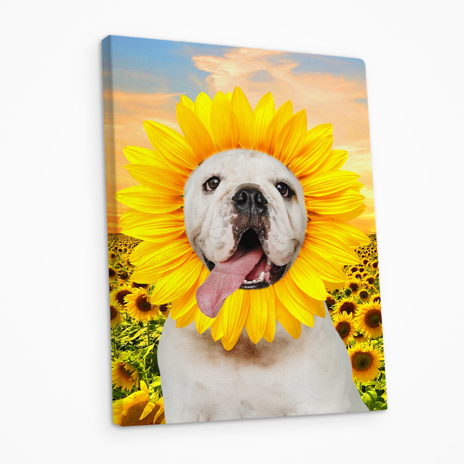 Sunflower Custom Pet Portraits Canvas with Dog Face - OARSE