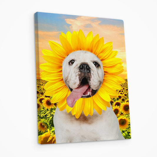 Sunflower Custom Pet Portraits Canvas with Dog Face - OARSE