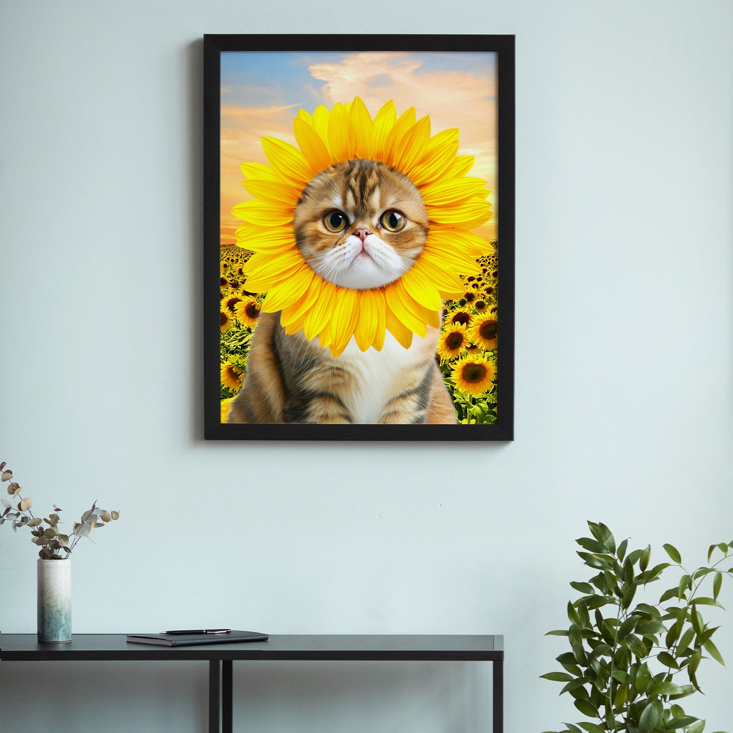 Sunflower Custom Pet Portraits Canvas with Dog Face - OARSE