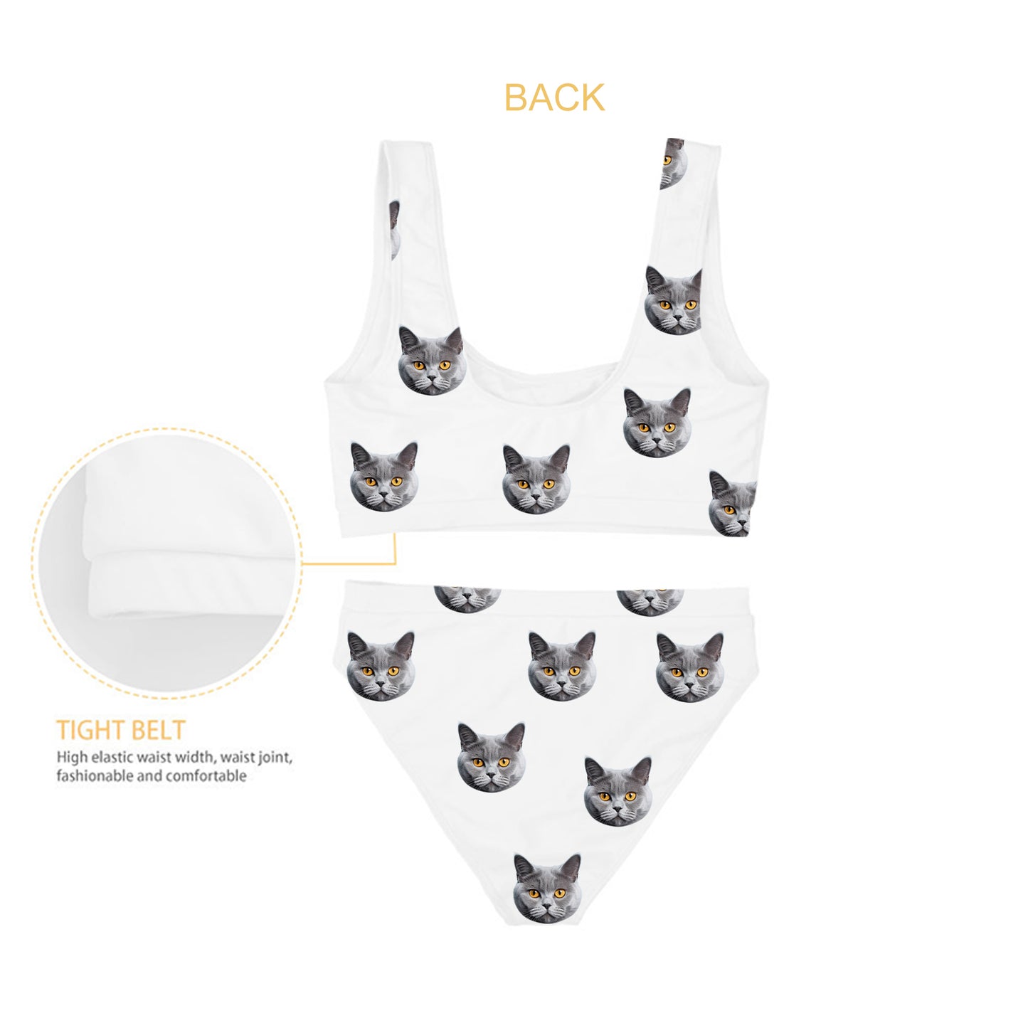 Women's Custom Pet Photo Two-Piece Swimsuit - OARSE