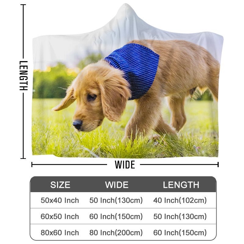 Custom Pet Hooded Blanket Made From Original Photo Personalized Snuggle Hoodie Blankets - OARSE