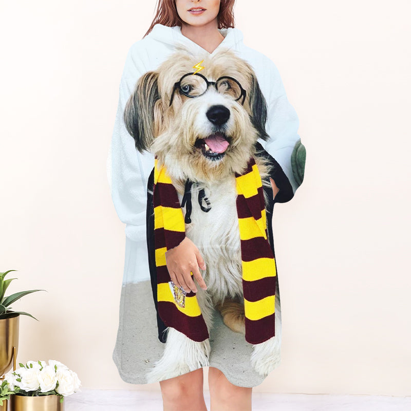 Custom Snuggle Oversized Wearable Fleece Blanket Hoodie  Made from Photo for Adult - OARSE