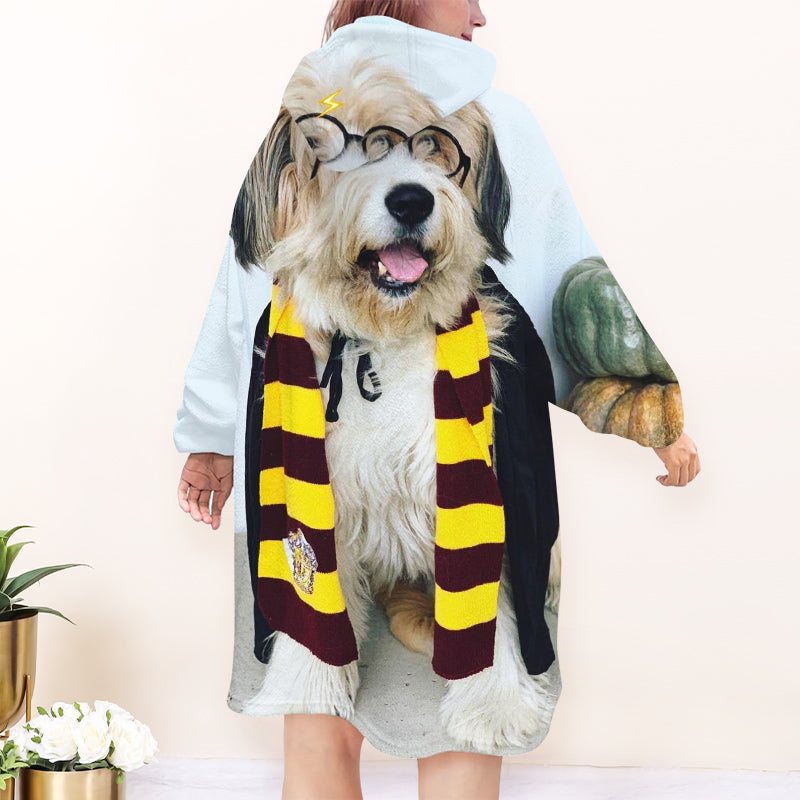 Custom Snuggle Oversized Wearable Fleece Blanket Hoodie  Made from Photo for Adult - OARSE