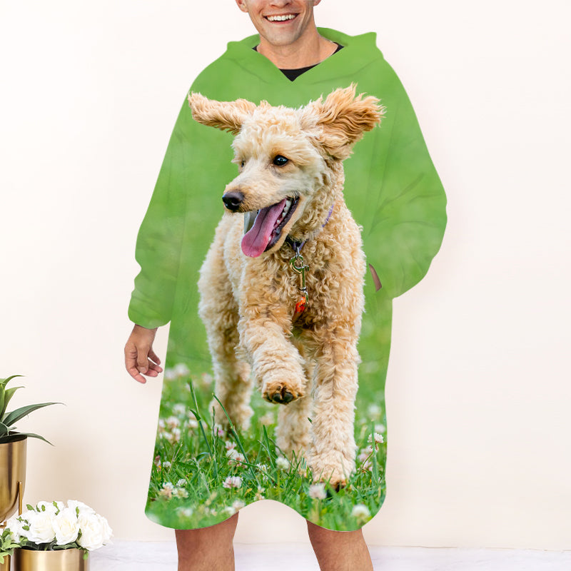 Custom Snuggle Oversized Wearable Fleece Blanket Hoodie  Made from Photo for Adult - OARSE
